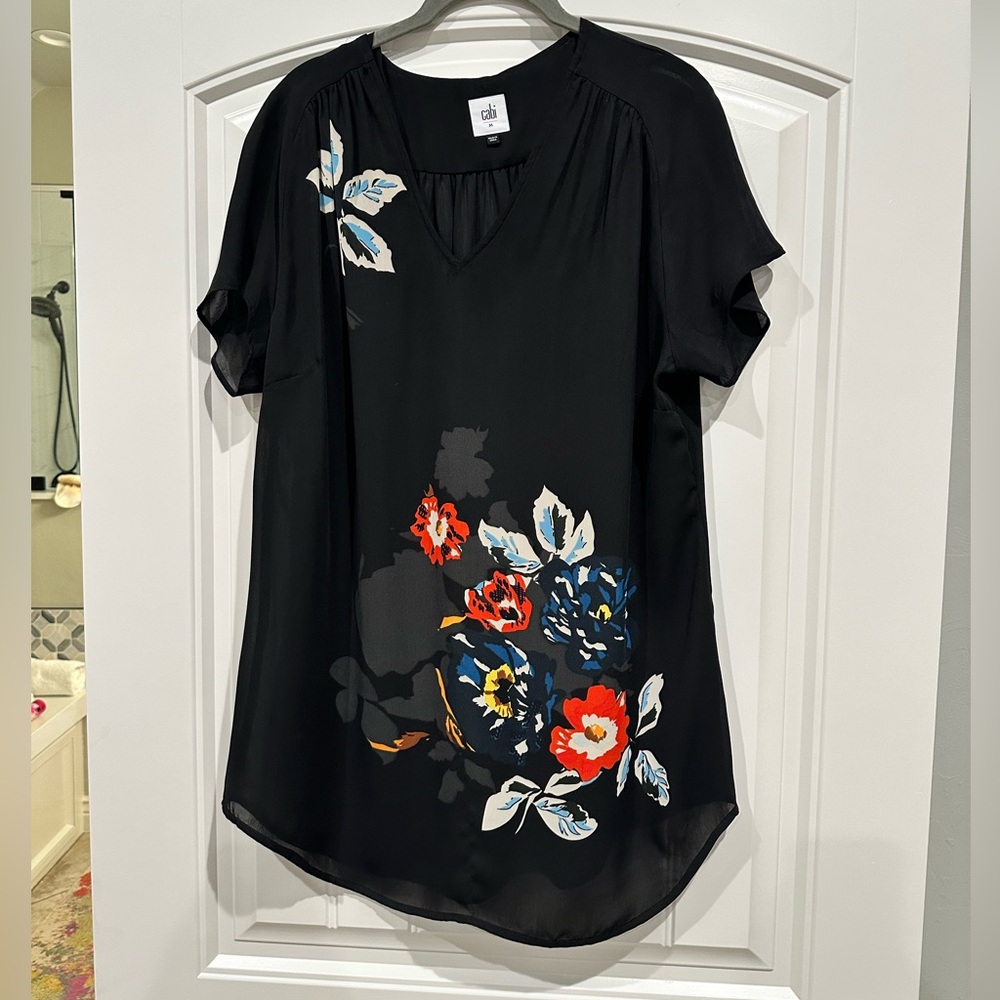 CABi Women's Black Floral Blouse